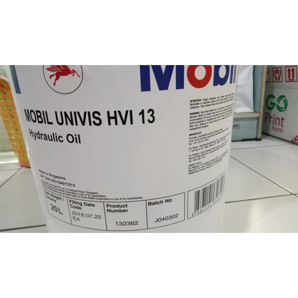 MOBIL UNIVIS HVI 13 HYDROLIC OIL